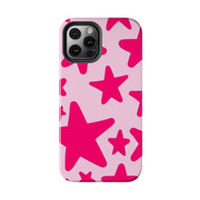 Load image into Gallery viewer, Hot Pink stars, light pink Tough iPhone Cases