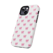 Load image into Gallery viewer, Pink bow white, Gloss Tough iPhone Case
