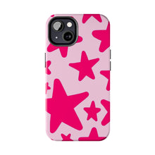 Load image into Gallery viewer, Hot Pink stars, light pink Tough iPhone Cases