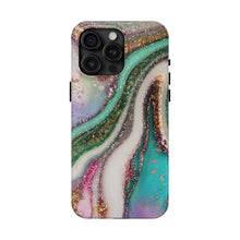 Load image into Gallery viewer, Glitter Marble, Gloss Tough iPhone Cases