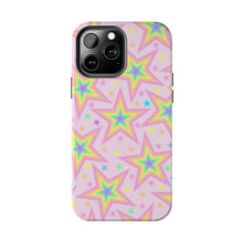 Load image into Gallery viewer, Rainbow stars, Light pink Tough iPhone Cases