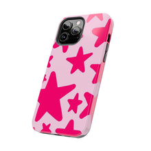Load image into Gallery viewer, Hot Pink stars, light pink Tough iPhone Cases