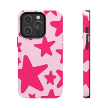 Load image into Gallery viewer, Hot Pink stars, light pink Tough iPhone Cases