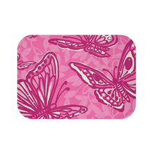 Load image into Gallery viewer, Microfiber Pink Butterflies Bath Mat