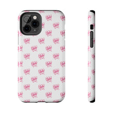 Load image into Gallery viewer, Pink bow white, Gloss Tough iPhone Case
