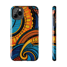 Load image into Gallery viewer, Ankara Blue Swirls Tough iPhone Cases