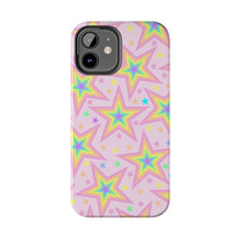 Load image into Gallery viewer, Rainbow stars, Light pink Tough iPhone Cases