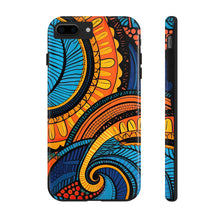 Load image into Gallery viewer, Ankara Blue Swirls Tough iPhone Cases
