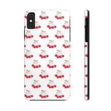 Load image into Gallery viewer, Bow of cherries white, Gloss Tough iPhone Case