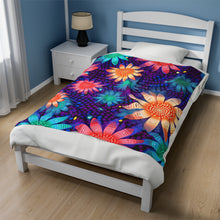 Load image into Gallery viewer, Wonderful Flowers Velveteen Plush Blanket 50x60