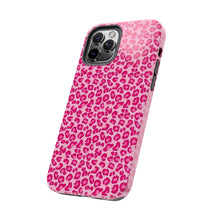 Load image into Gallery viewer, Hot pink leopard print Tough iPhone Cases