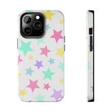 Load image into Gallery viewer, Multicolored Pastel stars, white Tough iPhone Cases