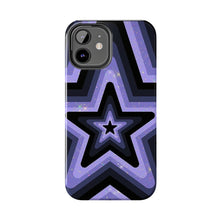 Load image into Gallery viewer, Black & Purple stars Tough iPhone Cases