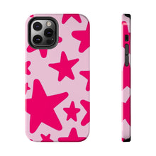 Load image into Gallery viewer, Hot Pink stars, light pink Tough iPhone Cases