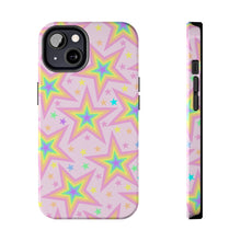 Load image into Gallery viewer, Rainbow stars, Light pink Tough iPhone Cases