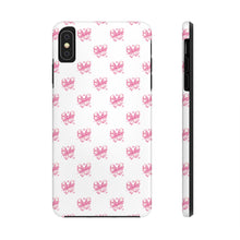 Load image into Gallery viewer, Pink bow white, Gloss Tough iPhone Case