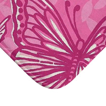 Load image into Gallery viewer, Microfiber Pink Butterflies Bath Mat