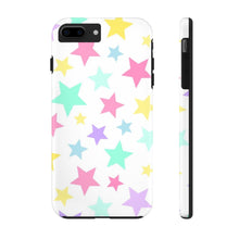 Load image into Gallery viewer, Multicolored Pastel stars, white Tough iPhone Cases