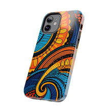 Load image into Gallery viewer, Ankara Blue Swirls Tough iPhone Cases
