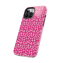 Load image into Gallery viewer, Hot pink leopard print Tough iPhone Cases