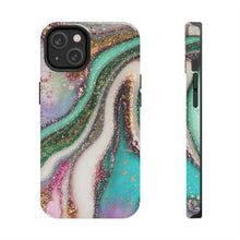 Load image into Gallery viewer, Glitter Marble, Gloss Tough iPhone Cases