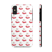 Load image into Gallery viewer, Bow of cherries white, Gloss Tough iPhone Case