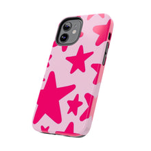 Load image into Gallery viewer, Hot Pink stars, light pink Tough iPhone Cases