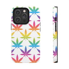 Load image into Gallery viewer, Rainbow Weed Leaf Tough iPhone Cases