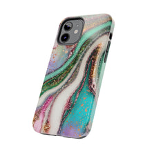 Load image into Gallery viewer, Glitter Marble, Gloss Tough iPhone Cases