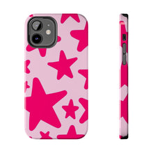 Load image into Gallery viewer, Hot Pink stars, light pink Tough iPhone Cases