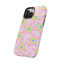Load image into Gallery viewer, Rainbow stars, Light pink Tough iPhone Cases