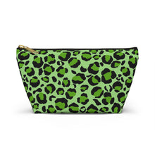 Load image into Gallery viewer, Green Leopard Make-Up Case/Travel Case/Accessory Pouch w T-bottom