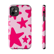 Load image into Gallery viewer, Hot Pink stars, light pink Tough iPhone Cases