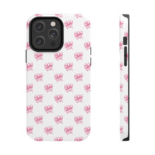 Load image into Gallery viewer, Pink bow white, Gloss Tough iPhone Case