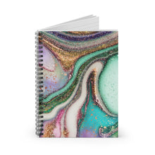 Load image into Gallery viewer, Green Marble Spiral Notebook - Ruled Line
