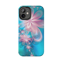 Load image into Gallery viewer, Pink & Blue fairy Flowers Tough iPhone Cases