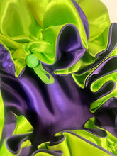 Load image into Gallery viewer, Purple & Lime Reversible Adjustable XL Satin Bonnet