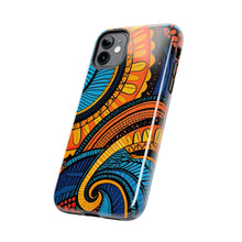 Load image into Gallery viewer, Ankara Blue Swirls Tough iPhone Cases