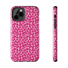 Load image into Gallery viewer, Hot pink leopard print Tough iPhone Cases