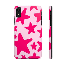 Load image into Gallery viewer, Hot Pink stars, light pink Tough iPhone Cases