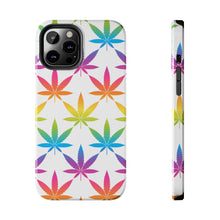Load image into Gallery viewer, Rainbow Weed Leaf Tough iPhone Cases