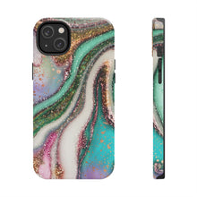 Load image into Gallery viewer, Glitter Marble, Gloss Tough iPhone Cases