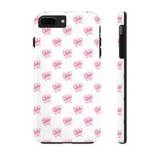 Load image into Gallery viewer, Pink bow white, Gloss Tough iPhone Case