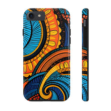Load image into Gallery viewer, Ankara Blue Swirls Tough iPhone Cases
