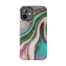 Load image into Gallery viewer, Glitter Marble, Gloss Tough iPhone Cases