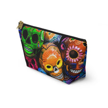 Load image into Gallery viewer, Sugar Skull Make-Up Case/Travel Case/Accessory Pouch w T-bottom