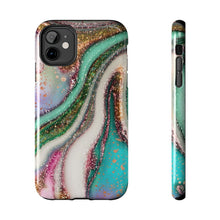 Load image into Gallery viewer, Glitter Marble, Gloss Tough iPhone Cases