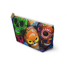 Load image into Gallery viewer, Sugar Skull Make-Up Case/Travel Case/Accessory Pouch w T-bottom