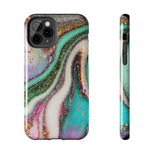Load image into Gallery viewer, Glitter Marble, Gloss Tough iPhone Cases