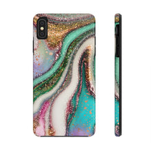 Load image into Gallery viewer, Glitter Marble, Gloss Tough iPhone Cases